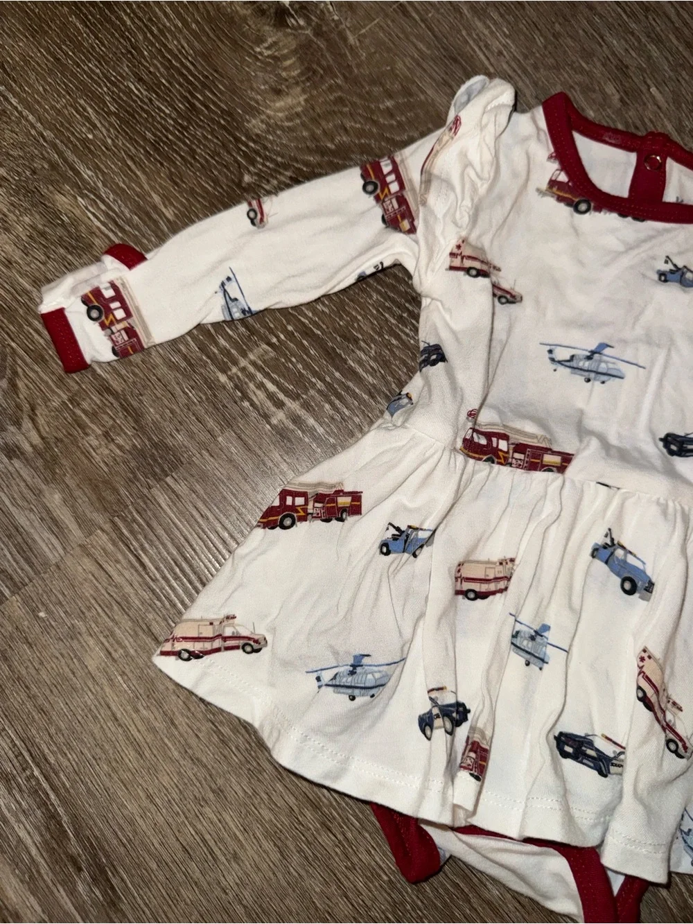 🚓🚒 Kyte Baby First Responder Twirl Bodysuit Dress – Size 0/3 Months | EC 🚒🚑